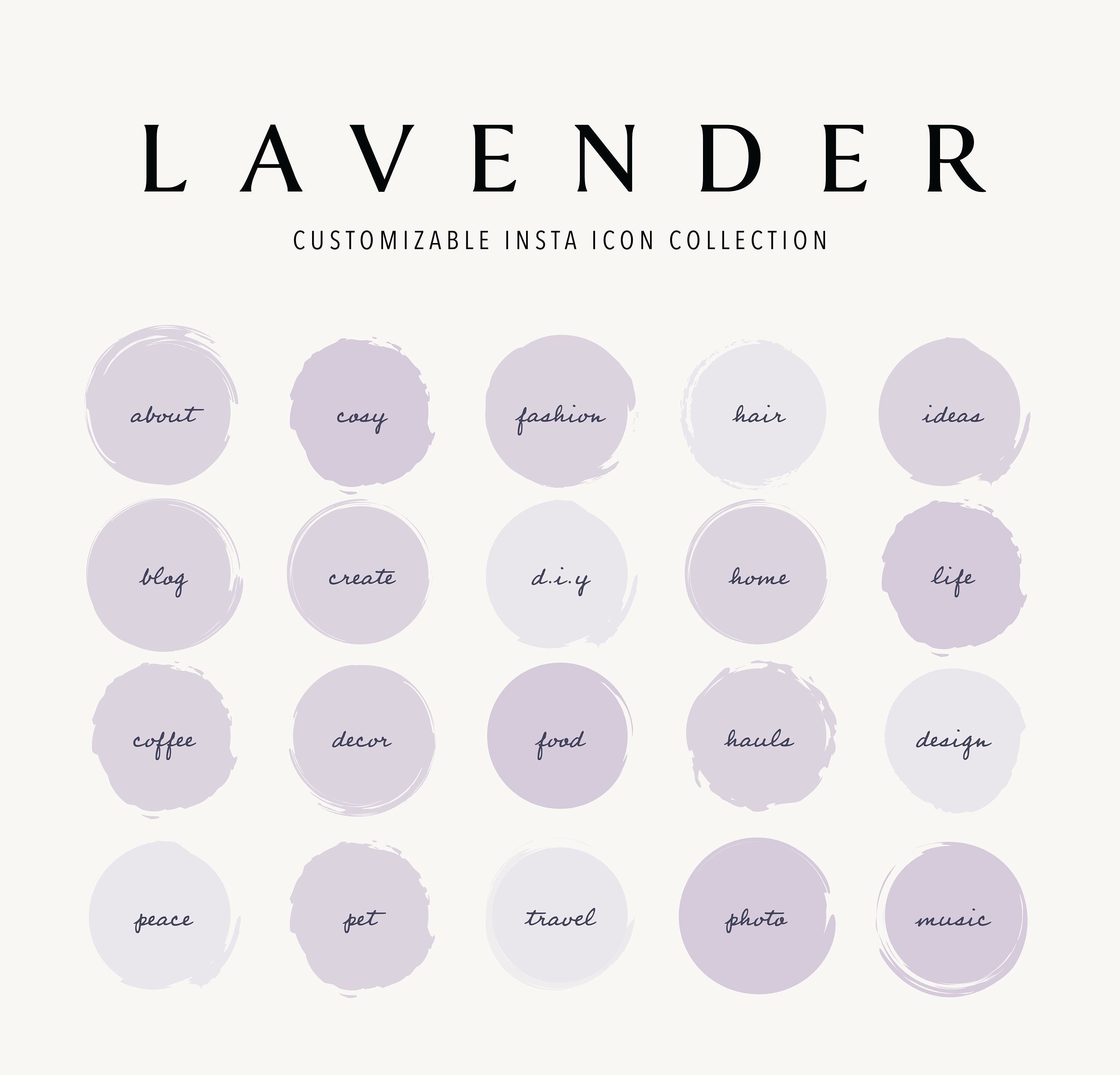 Lavender Customizable Instagram Highlight Icon Collection | Cursive ...