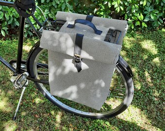 Sacoche vélo sacoche, double sac coton, sac vélo urbain