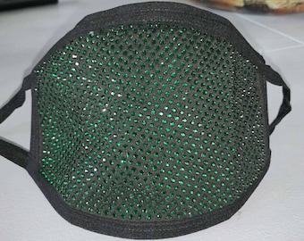 Grüne Strass Gesichtsmaske