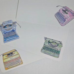 Vintage Schreibmaschine Notizkarten Set