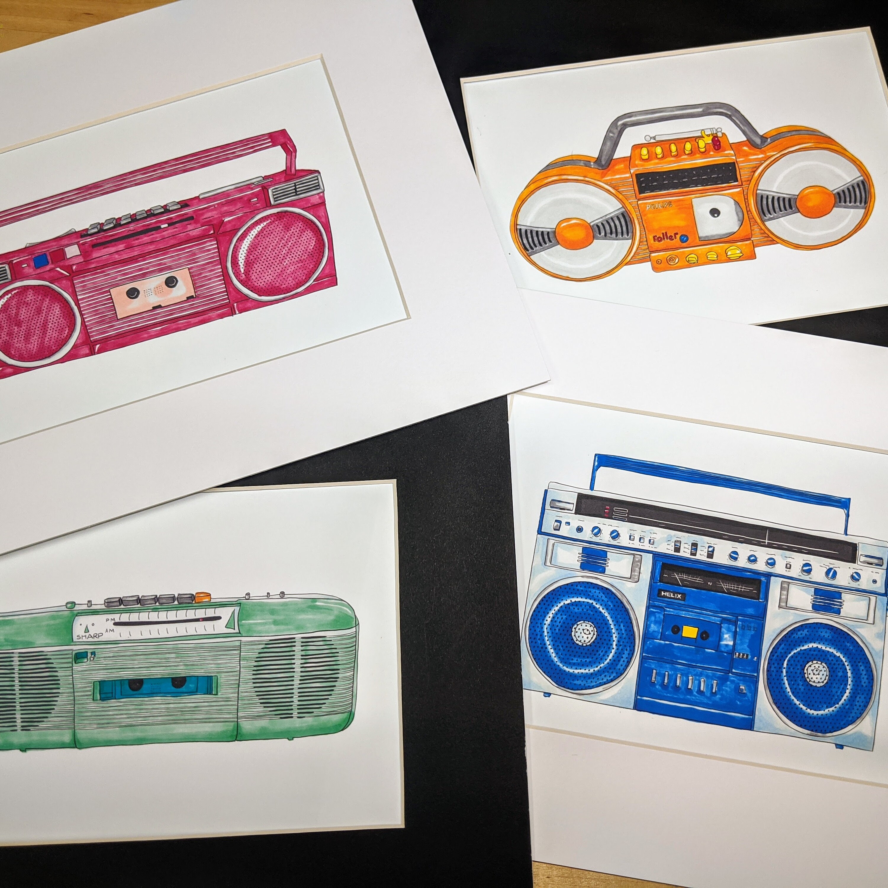 Retro Boombox - Art Prints - Etsy