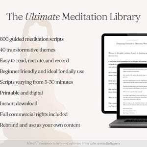 600 Guided Meditation Script Bundle Guided Meditation Script Collection Guided Meditations Bundle Meditation Guide PDF Printable image 3