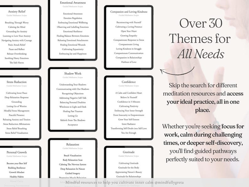 600 Guided Meditation Script Bundle Guided Meditation Script Collection Guided Meditations Bundle Meditation Guide PDF Printable image 5