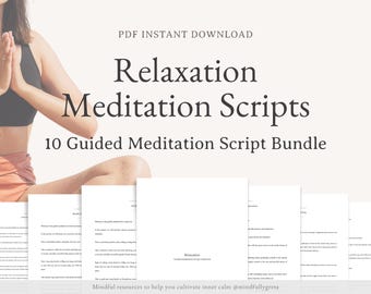 Relaxation Guided Meditation Script Bundle Guided Meditation Script Collection 10 Guided Meditations Bundle Meditation Guide PDF