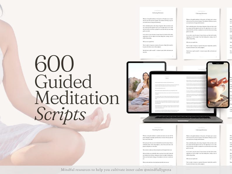 600 Guided Meditation Script Bundle Guided Meditation Script Collection Guided Meditations Bundle Meditation Guide PDF Printable image 1