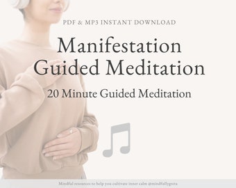 Manifestation Guided Meditation Audio MP3 Digital Download Guided Meditation MP3 Guided Meditation Session Meditation Guide Meditation Audio