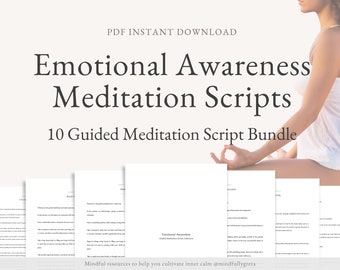 Emotional Awareness Guided Meditation Script Collection Guided Meditation Script Bundle Meditation Guide 10 Guided Meditation Scripts