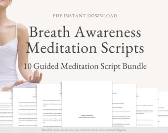 Breath Awareness Guided Meditation Script Collection 10 Guided Meditation Scripts Guided Meditation Bundle Meditation Guide