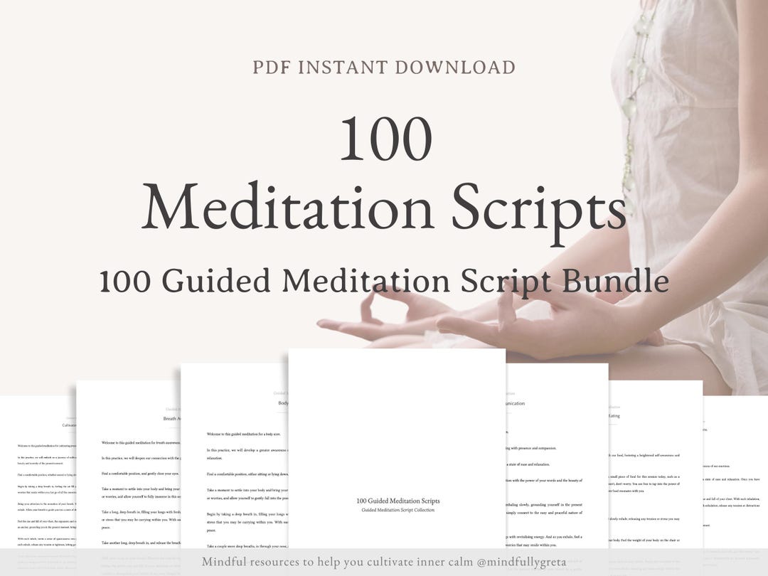 100 Guided Meditation Script Bundle Guided Meditation Script Collection ...
