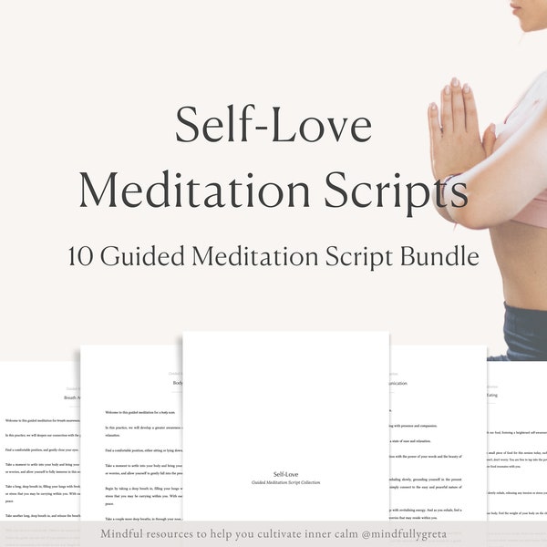 Self-Love Guided Meditation Script Bundle Guided Meditation Script Collection 10 Guided Meditations Bundle Meditation Guide PDF