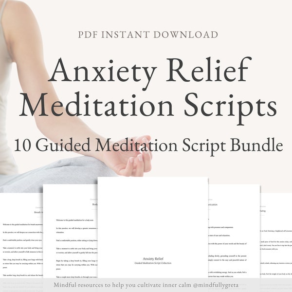Anxiety Relief Guided Meditation Script Collection Guided Meditation Script Bundle Guided Meditation PDF Guided Meditation Guide