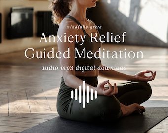 Audio di meditazione guidata per alleviare l'ansia mp3 Download digitale Meditazione guidata mp3 Sessione di meditazione guidata / Audio di meditazione