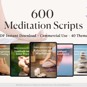 600 Guided Meditation Script Bundle Guided Meditation Script Collection Guided Meditations Bundle Meditation Guide PDF Printable
