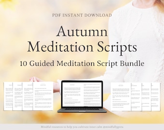 Autumn Guided Meditation Script Bundle Guided Meditation Script Collection 10 Guided Meditations Bundle Meditation Guide PDF