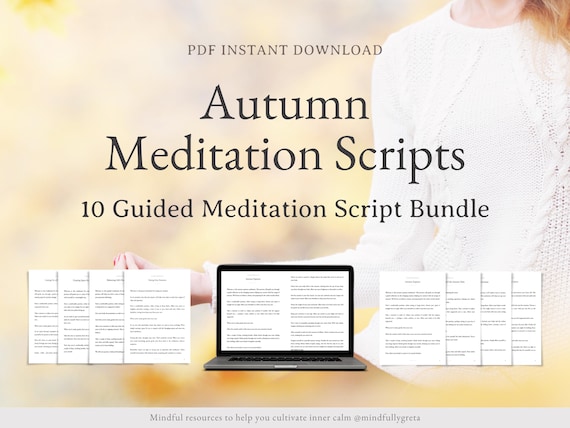 Autumn Guided Meditation Script Bundle Guided Meditation Script Collection 10 Guided Meditations Bundle Meditation Guide PDF