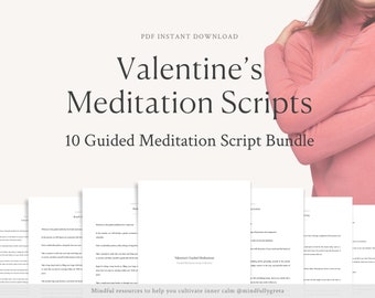 Valentine's Guided Meditation Script Bundle Guided Meditation Script Collection 10 Guided Meditations Bundle Meditation Guide PDF
