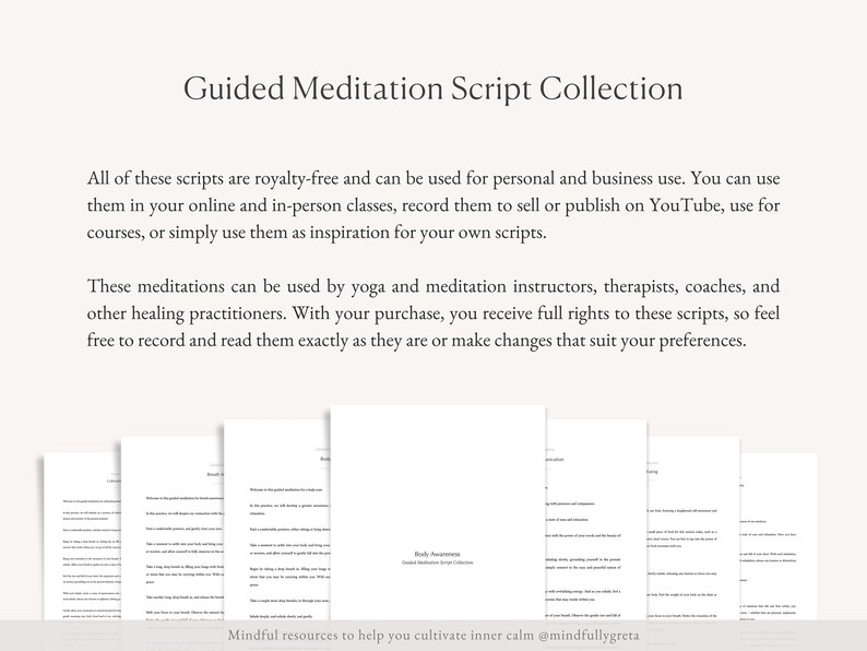 Body Awareness Guided Meditation Script Bundle Guided Meditation Script ...