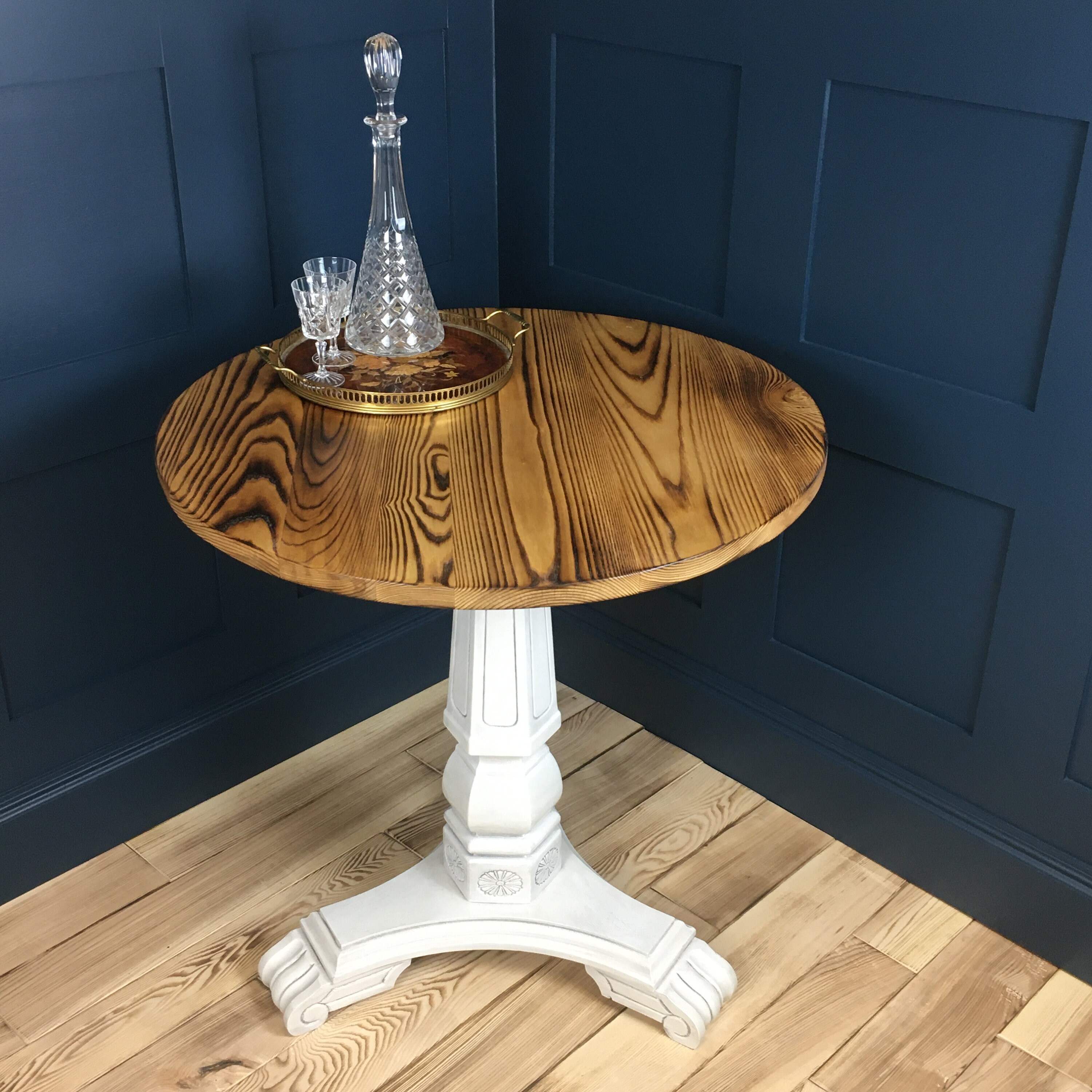 Glaze painted round pedestal table Etsy