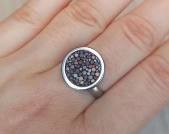 Purple stingray ring Stainless steel ring Handmade ring Ukraine shops