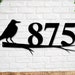 Crow Sign, Crow Address Sign, Bird House Numbers, Branch Address Sign, Porch Sign, Metal Address Sign, Metal Address numbers, Address Sign
