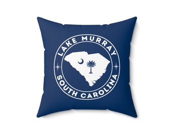 Lake Murray South Carolina Pillow, Lake Murray SC Pillow, Lake Murray Square Indoor Pillow