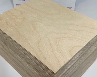 Baltic Birch Plywood 8x10: 3mm Laser wood - Woodworking Material (20 pc)