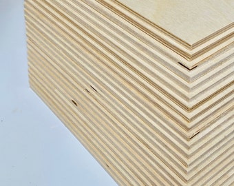 12x12  actual cut size (11.75x11.75) Baltic Birch plywood 1/4" | 6mm|Glowforge Ready |CNC Laser Ready Woodworking Supplies | Glowforge Birch