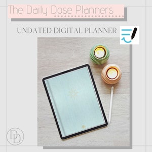 Mint Linen - Undated digital planner - Portrait orientation