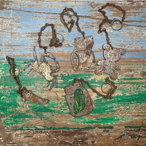 Rusty Car Hangers for your Post Apocalyptic Wasteland Vehicle, crab, toilet paper, teddy bear, pickle jar