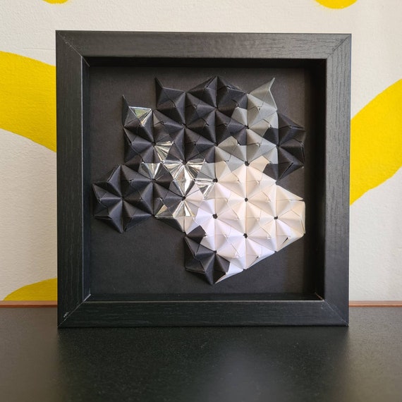 Origami Art Mural 15x15 cm dart abstrait sur papier 3D Sculpture
