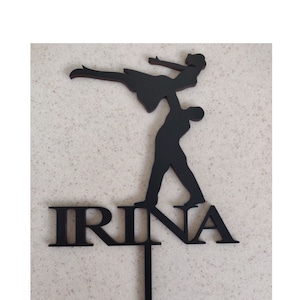 Tanz Cake Topper, Hochzeitstorte Topper, Hochzeitstanz, Salsa Tanz, Personalisiert mit dem Tanzen des Paares, aus Holz