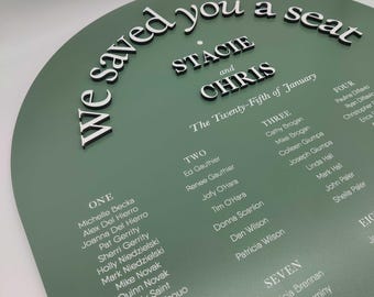 Elegant Slate Arch Seating Chart for Weddings and Events - Customizable Guest Display
