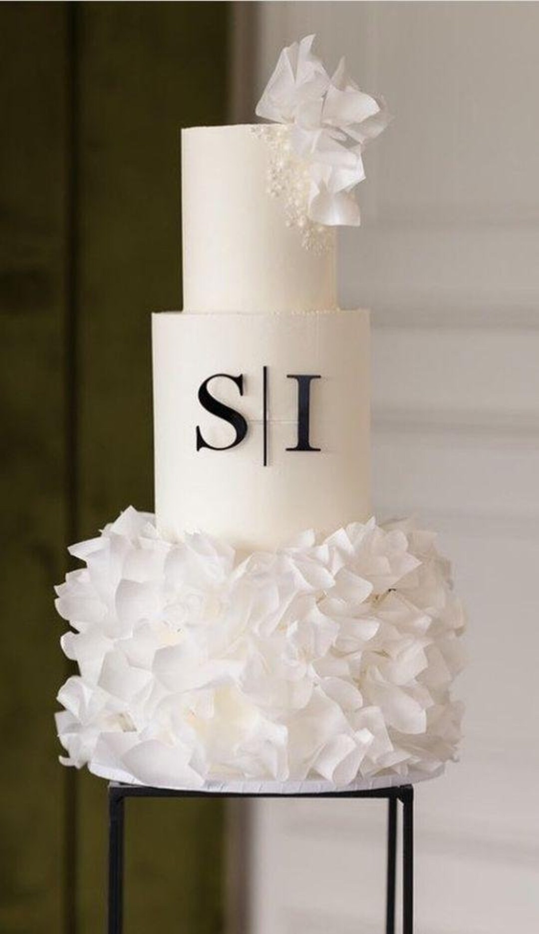 Mirrored Wedding Cake Topper, Custom Color, Personalized Topper - Etsy