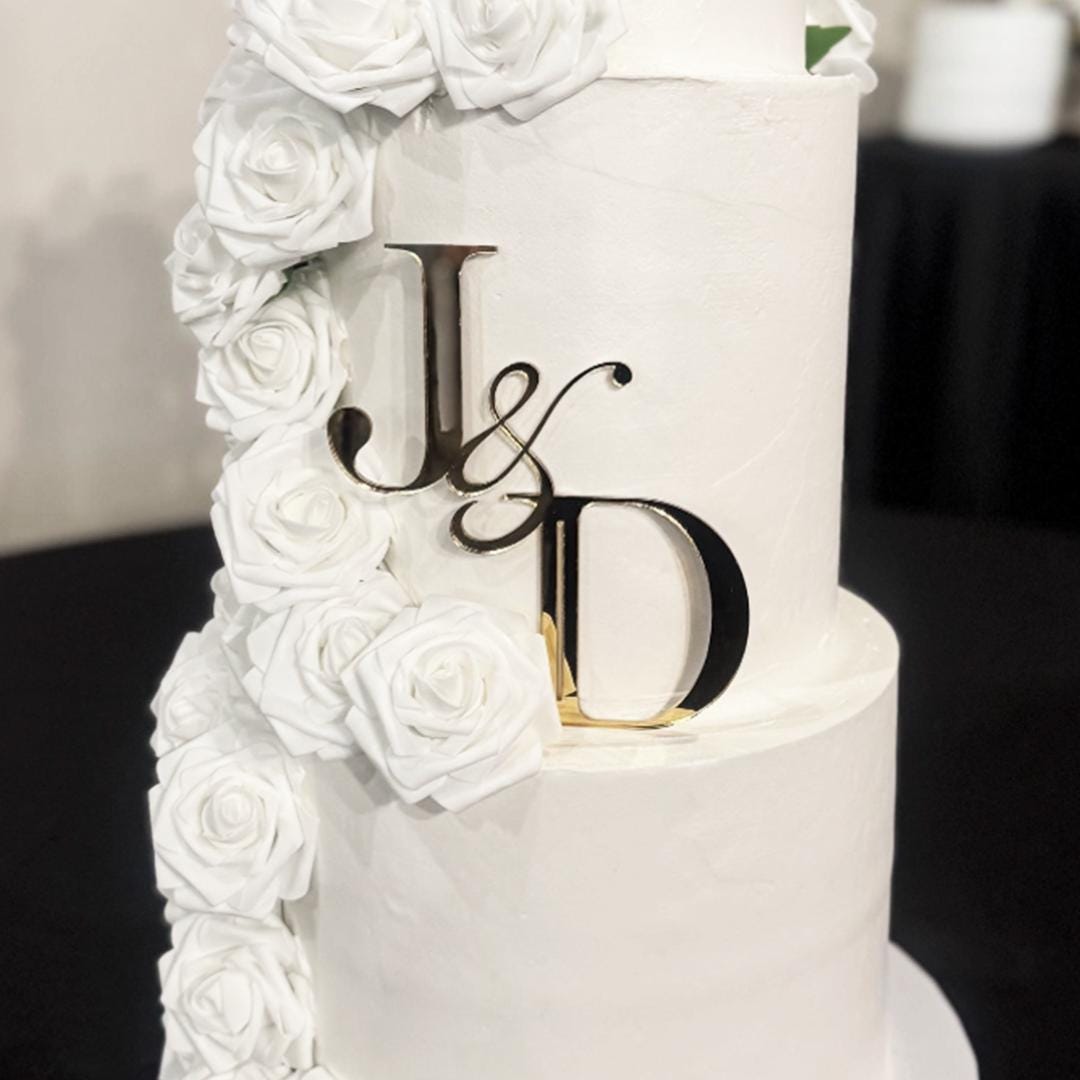 Personalized Mirrored Acrylic Wedding Cake Topper - Etsy