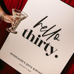 Hello Thirty Zeichen - Party 30 Willkommensschild - Willkommen Geburtstagsparty Zeichen - Modernes Geburtstagsschild