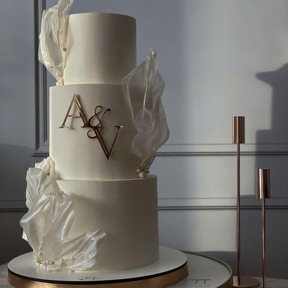 Personalized Mirrored Wedding Cake Topper, Custom Color - Etsy
