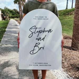 Letrero de bienvenida moderno de acrílico para bodas - Decoración para despedida de soltera