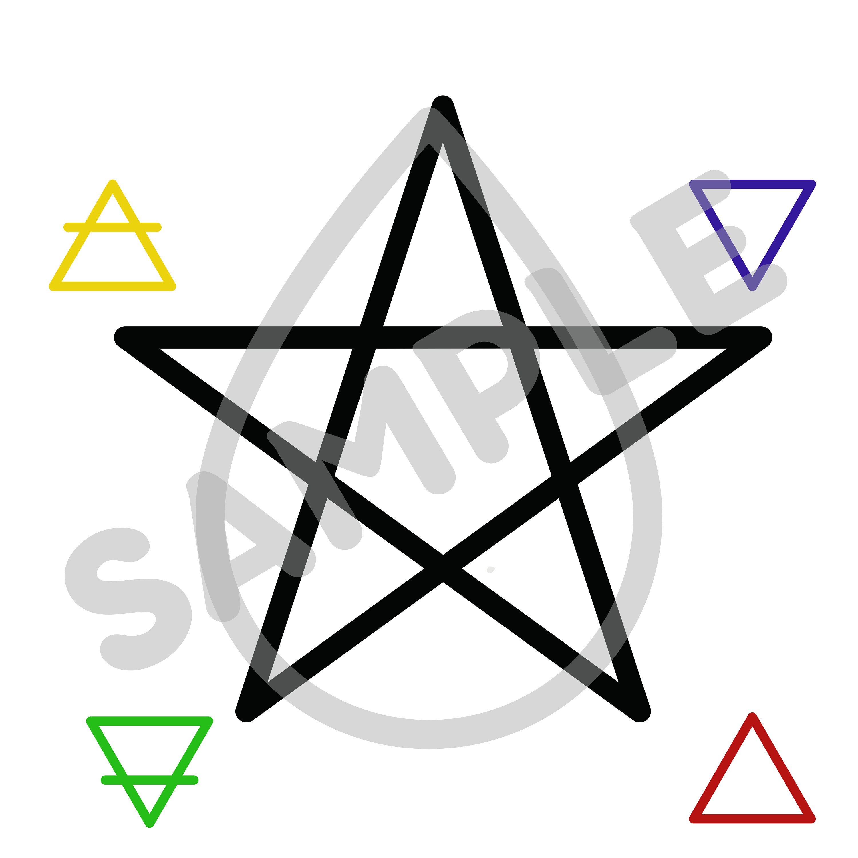 Pentagram and Pentacle Printable Poster Protection Talisman Tutorial on Pentagram Magic Etsy