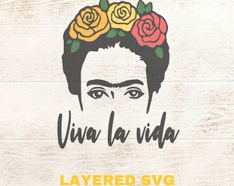 Frida / Frida SVG / SVG en capas / SVG mexicano / Frida archivos de corte / Women Svg