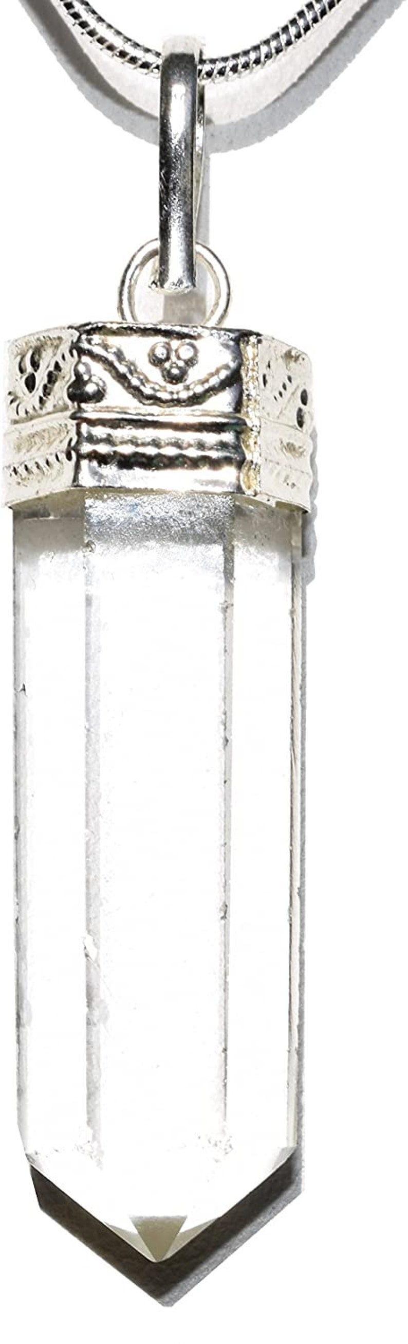 Crystal Quartz Point Pendant Clear Quartz Jewelry New Mom Gift Healing Stone Necklace Transparent Gemstone Crystal Necklace