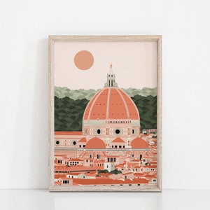 Florence Print / Italy Print / Duomo Cathedral Illustration / Tuscany Print