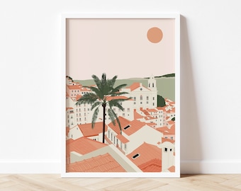 Lisbon Print / Portugal Print / Lisbon Wall Art / Mediterranean Print
