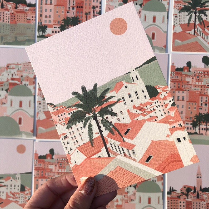 A6 European Print Collection 4 x European Cities Print Selection of European Towns Art Work