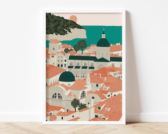 Dubrovnik Print / Croatia Print / Dubrovnik Old Town Print /  Terracotta Rooftops Print