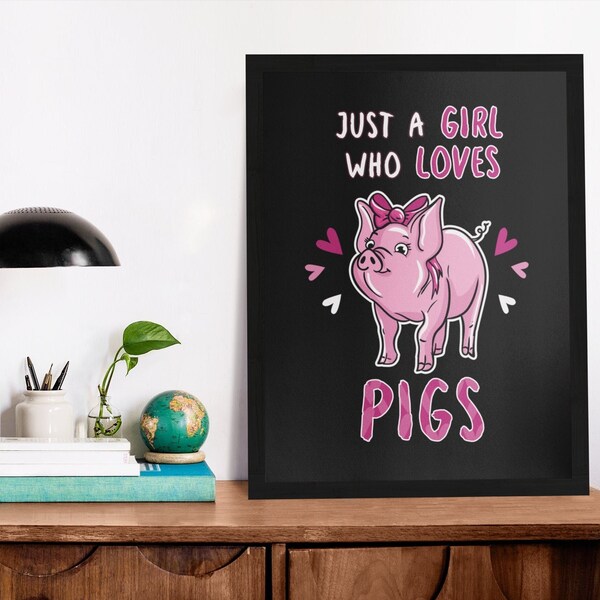 Pig Poster Etsy