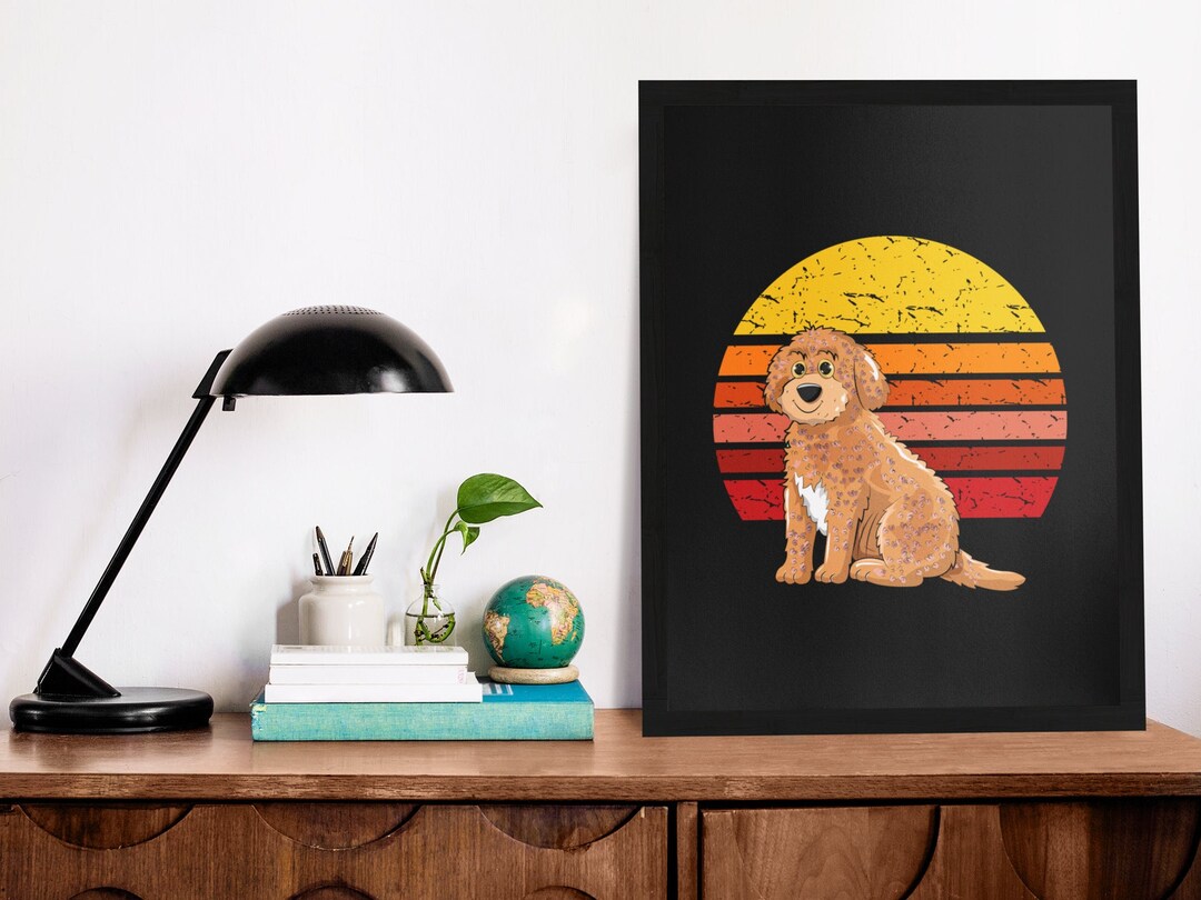 Cockapoo Retro Poster, Cockapoo Dog Wall Art, Canvas Wooden Black White ...