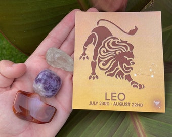 Leo Crystals; Zodiac Crystals: Zodiac Crystal Bags - Leo