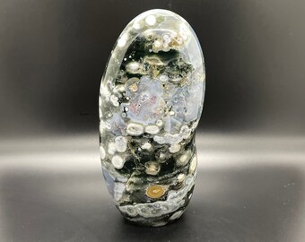 8th Vein Ocean Jasper Freeform, Agate, Madagascar, Orbicular Jasper, Jasper, Green, Calming Gemstone, Crystal, Quartz