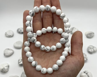 High Quality Natural Howlite Crystal Bracelet, Restful Sleep and Peacefull Dreams, Anxiety Relief, Stress Relief