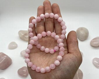 High Quality Natural Rose Quartz Crystal Bracelet, Find Love, Love Healing, Calm Worry and Fear, Anxiety Relief, Stress Relief